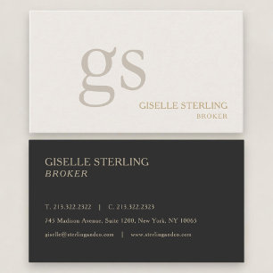 Real Estate Broker Monogram Professional Business Card