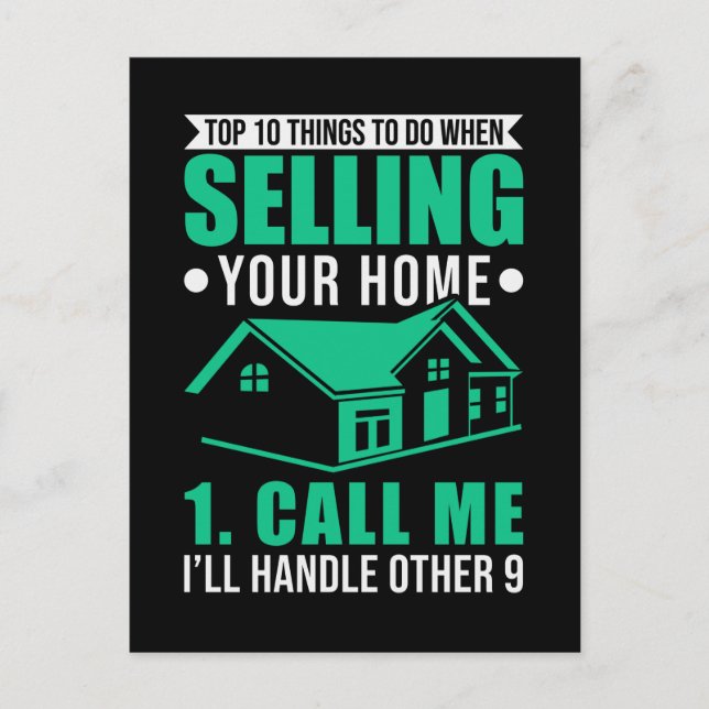 Real Estate Broker Property Funny Real Estate Agen Postcard (Front)