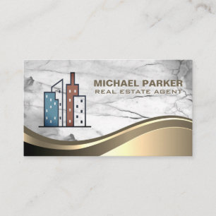 Real Estate Buildings Logo Properties Business Card