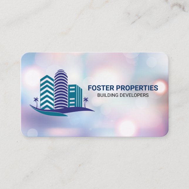 Real Estate Buildings | Rentals | Skyscrapers Business Card (Front)