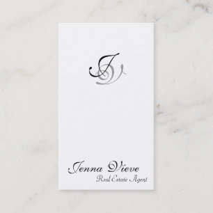 Real Estate Business Card Monogram Black & White