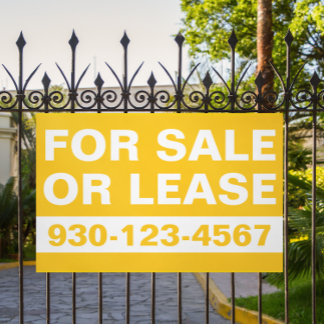 Real Estate Business Orange For Sale or Lease Banner