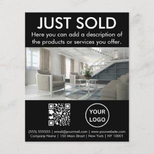 Real Estate Business Promotional Photo QR Code  Flyer