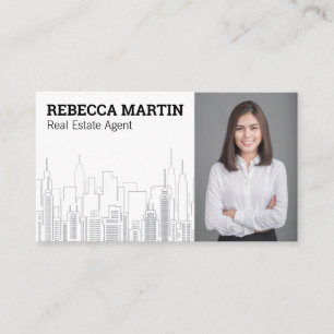 Real Estate Business Woman City Background Card