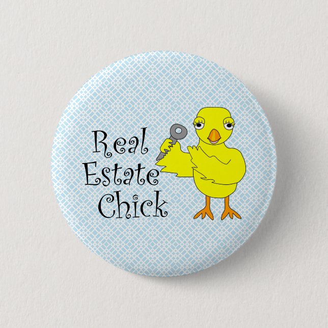 Real Estate Chick  2 Inch Round Button (Front)