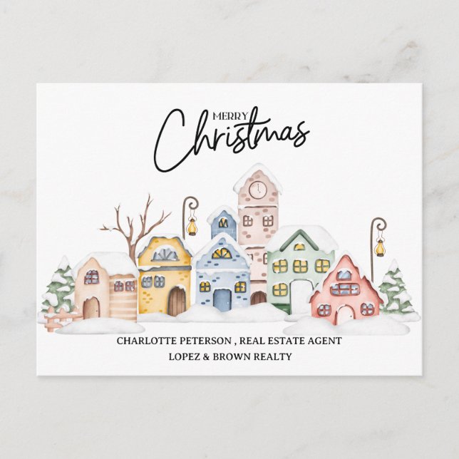 Real Estate Christmas  Holiday Postcard (Front)