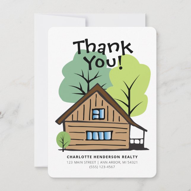 Real Estate Client Hand-Drawn Thank You Card (Front)