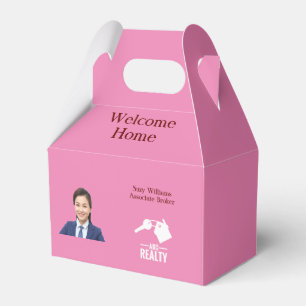 Real Estate Client Pink Closing Gift Favour Box