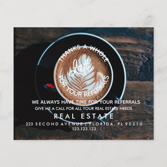 real estate Coffee referrals Announcement Flyer (Front)