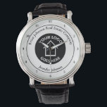 Real Estate Company Add Your Logo Custom Realtor Watch<br><div class="desc">This chic custom realtor watch is personalized with your realty company logo in the centre. Add your real estate company name and agent on this modern design for a classy,  customized wristwatch gift.</div>