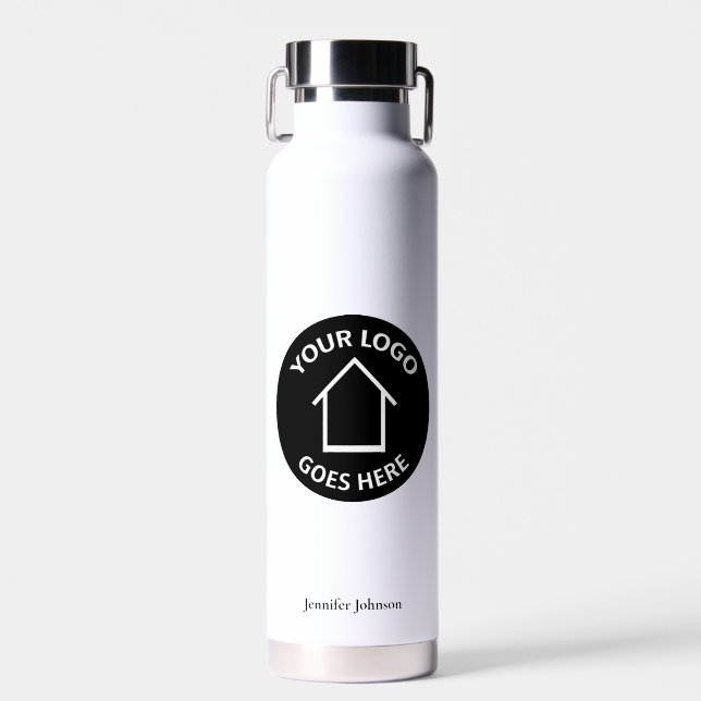 Real Estate Company Add Your Logo Custom Realtor Water Bottle (Front)