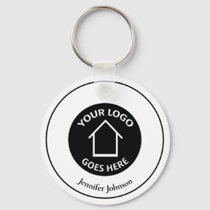Real Estate Company Add Your Logo Modern Custom Keychain