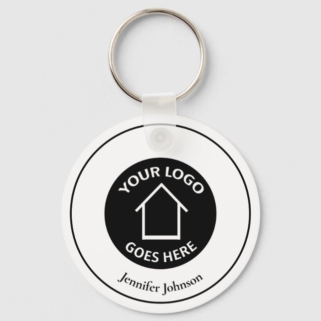 Real Estate Company Add Your Logo Modern Custom Keychain (Front)