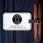 Real Estate Company Add Your Logo Simple Realtor Luggage Tag<br><div class="desc">This modern real estate company luggage tag is custom made with your realty company name under the black typography. This custom design is perfect for marketing and promotion while on vacation. Add your own business logo for a personalized touch.</div>