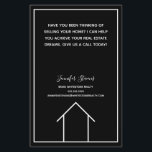 Real Estate Company Custom Black Realtor Marketing Flyer<br><div class="desc">This sleek real estate marketing flyer is chic and modern in minimalist black and white. Customize this realty agent promotional item with your custom realtor information and details above the simple line drawing of a house and put these on homes in a neighbourhood near your office.</div>