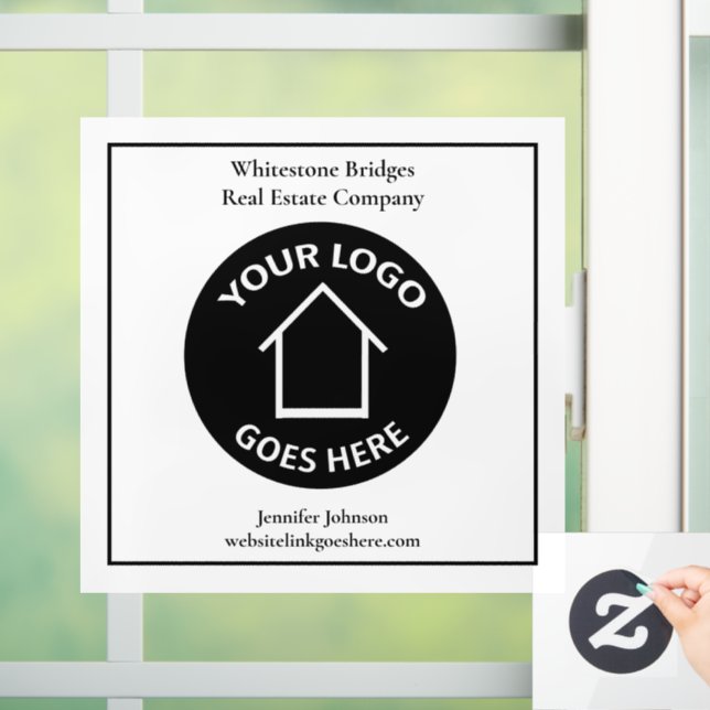 Real Estate Company Custom Logo Realtor Marketing Window Cling (Home)
