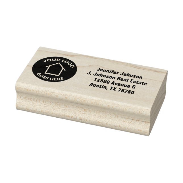 Real Estate Company Custom Logo Return Address Rubber Stamp (Stamp)