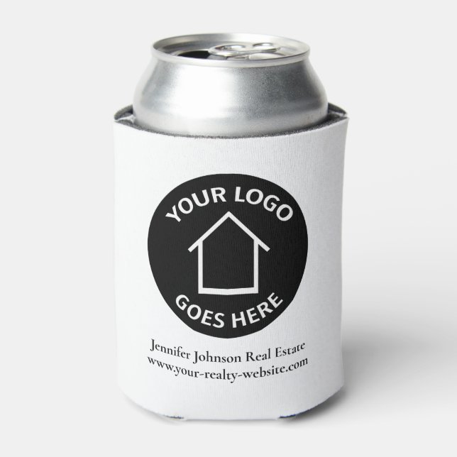 Real Estate Company Custom Logo Simple Marketing Can Cooler (Can Front)
