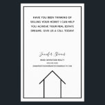 Real Estate Company Custom Realty Agent Marketing Flyer<br><div class="desc">This sleek real estate marketing flyer is chic and modern in minimalist black and white. Customize this realty agent promotional item with your custom realtor information and details above the simple line drawing of a house and put these on homes in a neighbourhood near your office.</div>