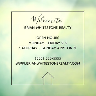 Real Estate Company Custom Realty Office Hours Window Cling