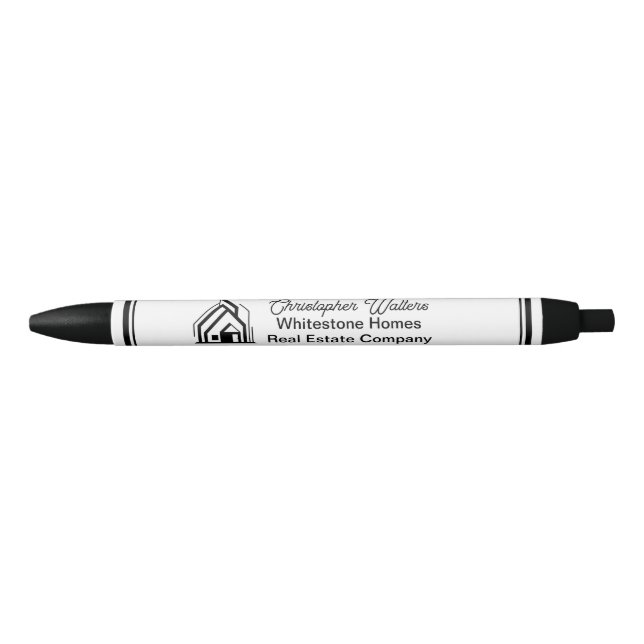 Real Estate Company Customized Logo Realtor Black Ink Pen (Front)