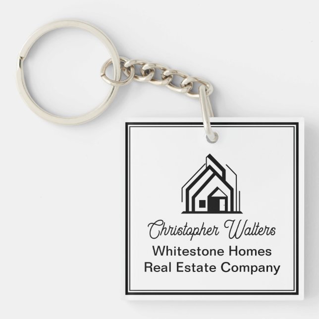 Real Estate Company Customized Logo Realtor Keychain (Front)