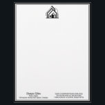Real Estate Company Customized Realtor Logo Letterhead<br><div class="desc">This professional realtor letterhead is custom made with your real estate company name under the modern cursive script. These trendy minimalist white and black realty business stationary paper feature a house logo image that can be replaced with your own for home builder or realty agent company marketing.</div>