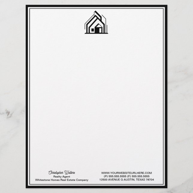 Real Estate Company Customized Realtor Logo Letterhead (Front)