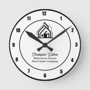 Real Estate Company Customized Realtor Logo Round Clock