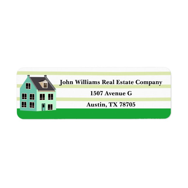 Real Estate Company Cute House Return Address (Front)