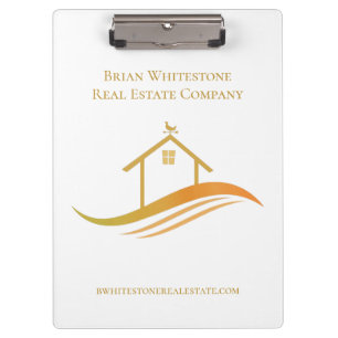 Real Estate Company Gold House Custom Marketing Clipboard