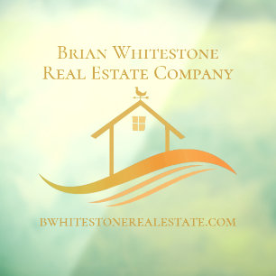 Real Estate Company Gold House Custom Marketing Window Cling