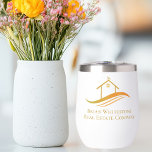Real Estate Company Gold House Logo Custom Realtor<br><div class="desc">This chic real estate company water bottle is custom made with your realty company and agent name. These elegant gold marketing items feature a pretty house with a weathervane on top and sleek curves underneath. Personalize this modern business gift with your own information. Keep logo or replace with your own....</div>