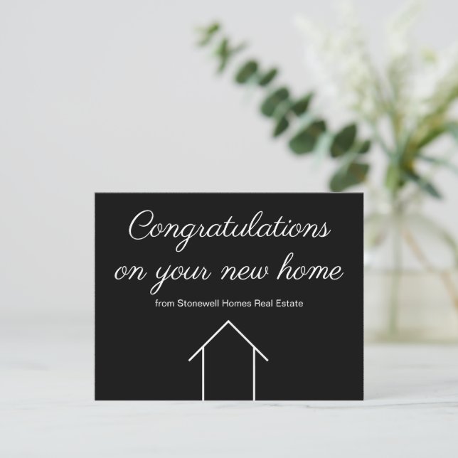 Real Estate Company Housewarming Congratulations Card (Standing Front)