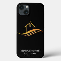 Real Estate Company Modern Chic Gold Black Realtor