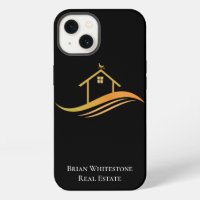 Real Estate Company Modern Chic Gold Black Realtor