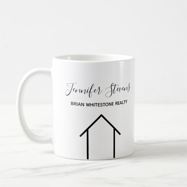 Real Estate Company Modern House Custom Realtor Coffee Mug (Left)