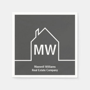 Real Estate Company Personalized Grey Realtor Napkin