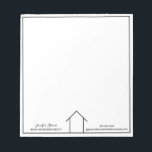 Real Estate Company Simple Personalized Realtor Notepad<br><div class="desc">These modern realtor notepad is simple and chic with your name and company information. It features a chic minimalist black and white line drawing of a house. Use this contemporary stationary pad for a real estate office for your realty agents.</div>