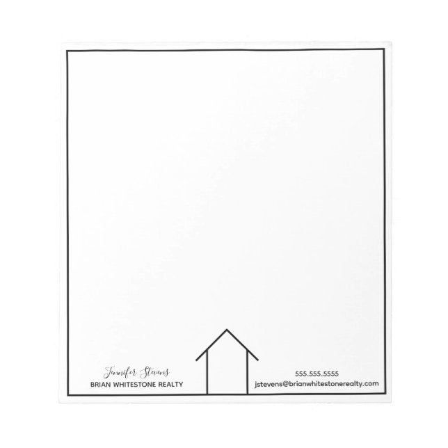 Real Estate Company Simple Personalized Realtor Notepad (Front)