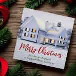 Real Estate Company Winter Christmas Magnetic Card<br><div class="desc">This beautiful custom real estate Christmas magnetic card is perfect for a realty company located up north. Gorgeous white snow lines the trees and house on this winter holiday magnet. A realtor can keep Merry Christmas in red and green script or customize with their own seasons greetings.</div>