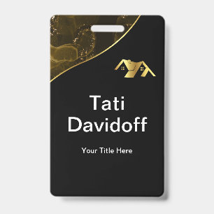 Real estate. Construction. Black Gold Badge