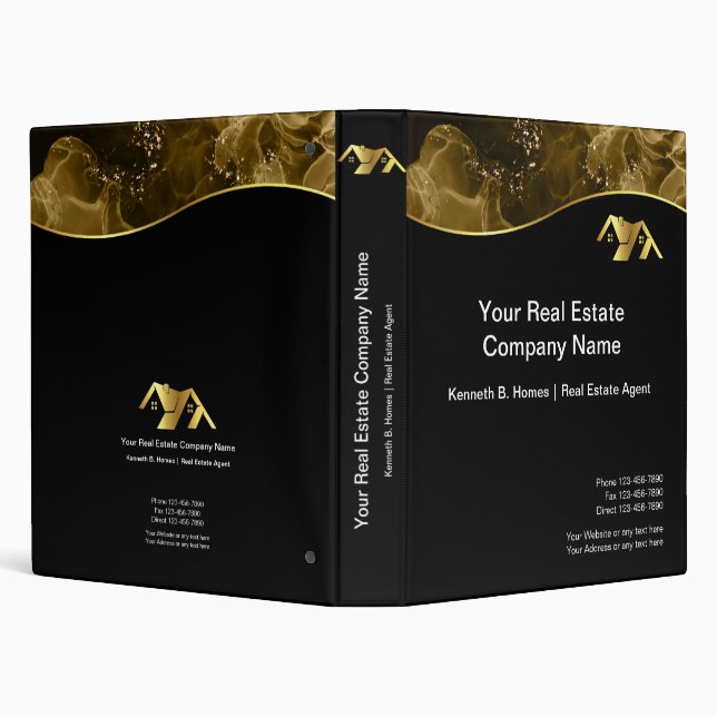 Real estate. Construction. Black Gold Binder (Background)