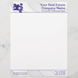 Real estate. Construction. Blue Silver  Letterhead