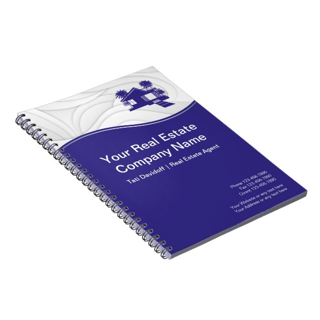 Real estate. Construction. Blue Silver  Notebook (Right Side)