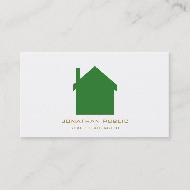 Real Estate Consultant Modern Stylish Design Luxe Business Card (Front)