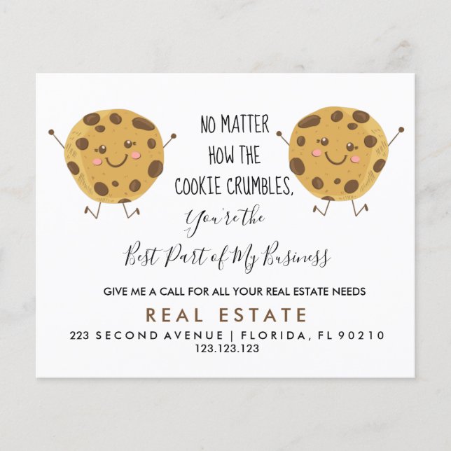 real estate COOKIE referrals Announcement Flyer (Front)