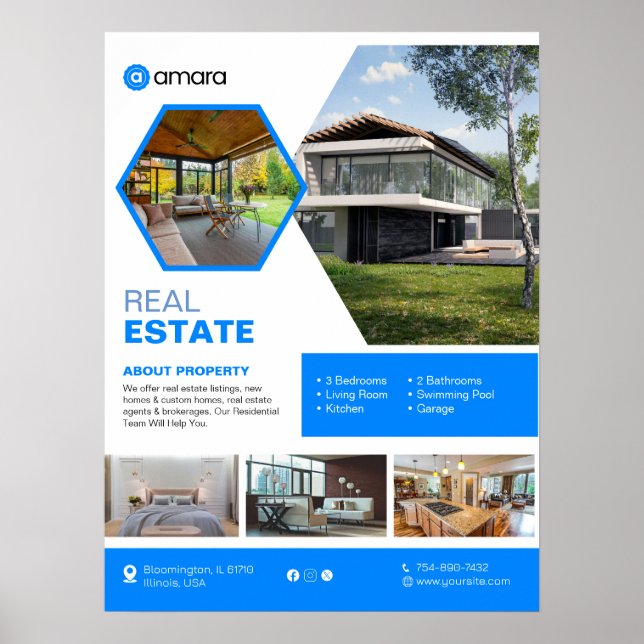 Real Estate Custom Editable Poster (Front)