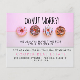 real estate donut referrals Announcement  Flyer