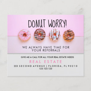 real estate donut referrals Announcement  Flyer